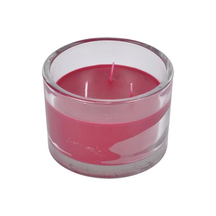 Bougie verrine parfumée - 12 x h 8,5 cm - Fruits rouges