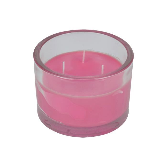 Bougie verrine parfumée - 12 x h 8,5 cm - Rose