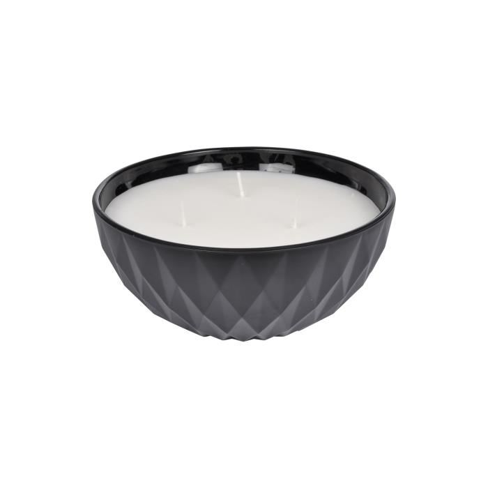 Bougie verrine bol parfum ambré 12,5 x 5,5 cm - Noir