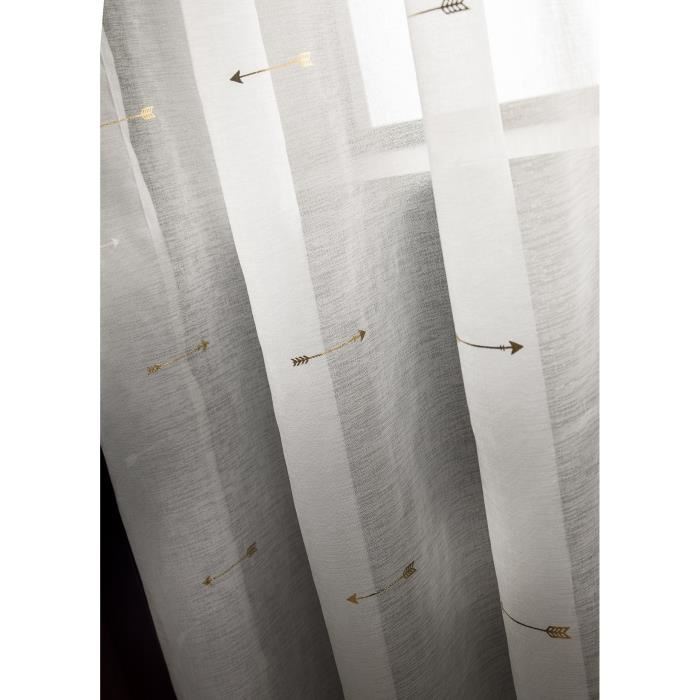 TODAY Voilage a oeillets gold 140x240 cm blanc