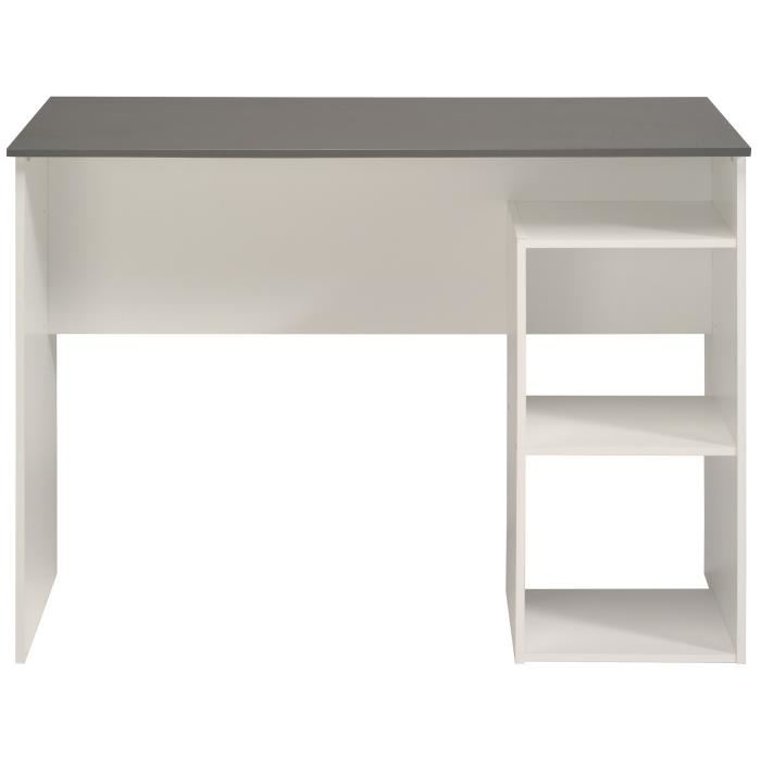 SIA Bureau contemporain décor blanc et gris mat - L 101 cm