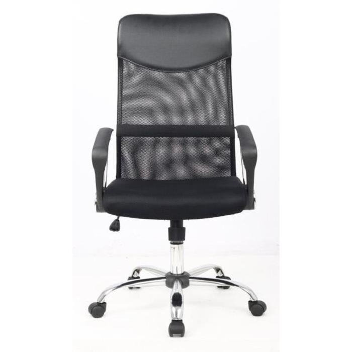 Ensemble Bureau d'angle NAGANO blanc perle + fauteuil de bureau KARL en métal chromé noir