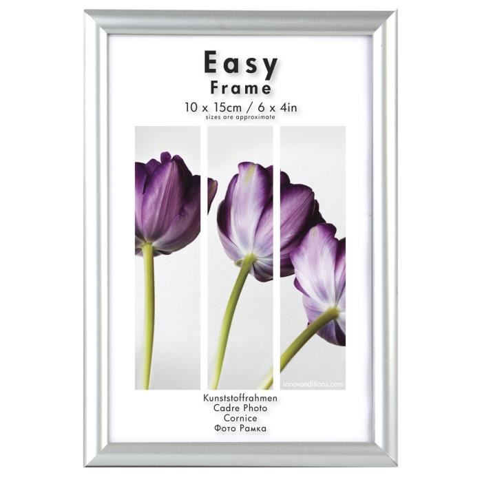 Cadre photo 10x15 cm plastique Argent