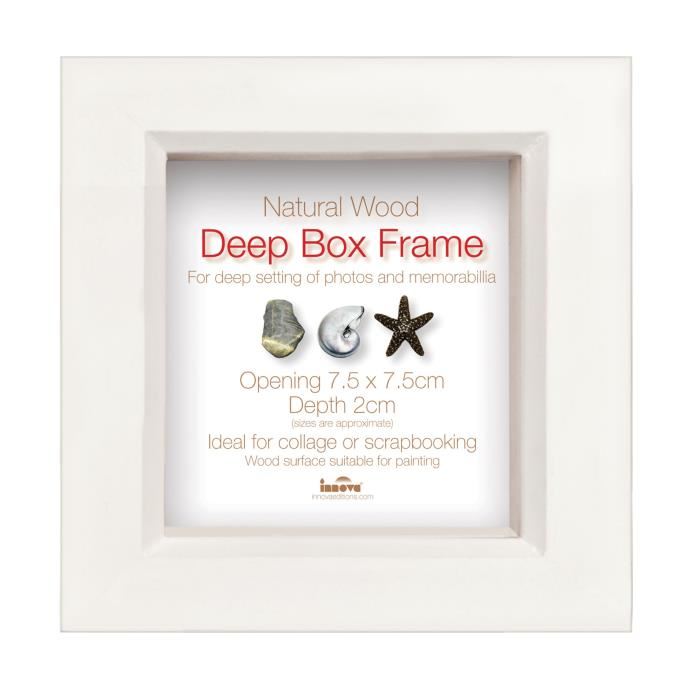 DEEP Cadre photo 7,5x7,5 cm - En bois - Blanc