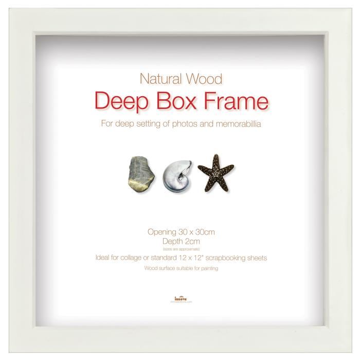 Cadre photo Deep Box - Bois - 30 x 30 cm - Blanc