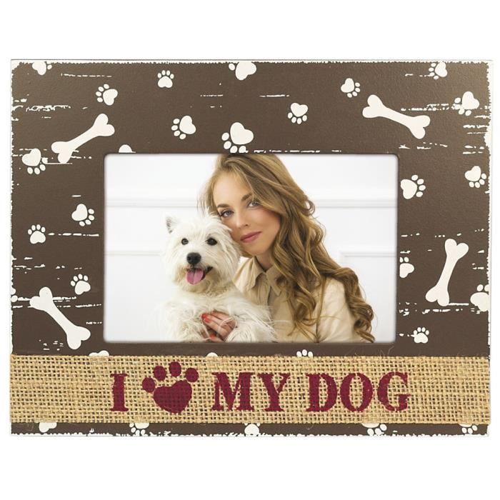 I LOVE MY DOG Cadre photo 10x15 cm bois