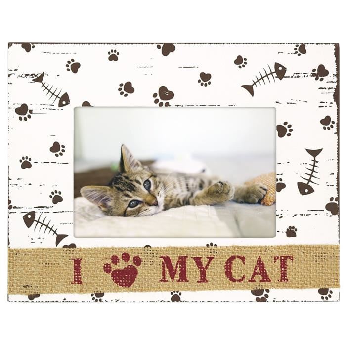 I LOVE MY CAT Cadre photo 10x15 cm bois