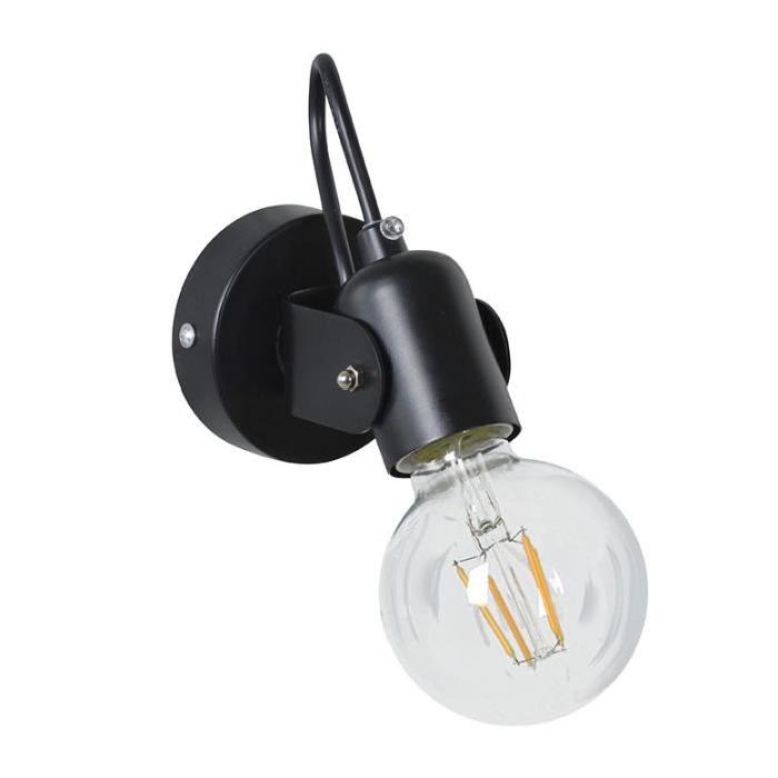 NEWARK Applique avec ampoule LED Filament E27 5W noir