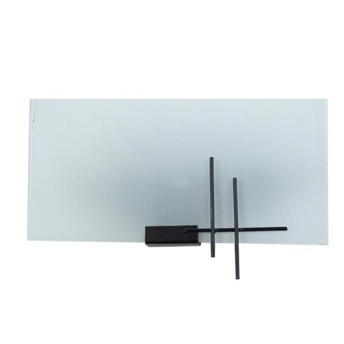 TOKYO Applique Fil acier verre satiné 30x15x7,5 cm Noir