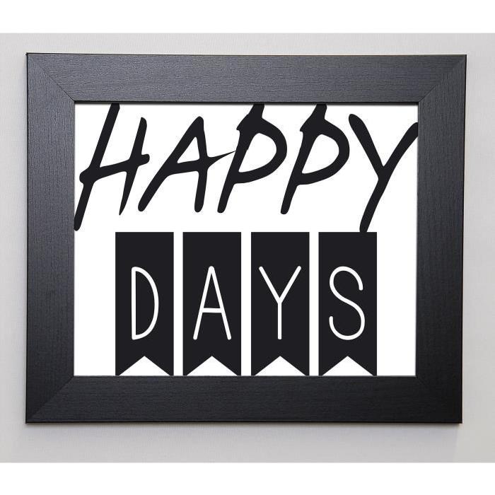 BRAUN STUDIO Image encadrée Happy Days 31x37 cm Noir