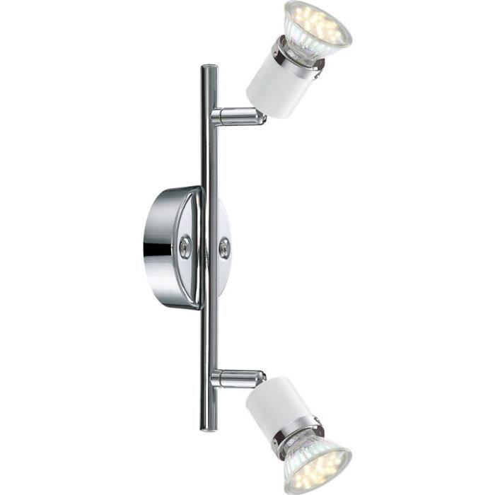 GLOBO Applique chrome LED l25,5 x h15,5 cm - Blanc