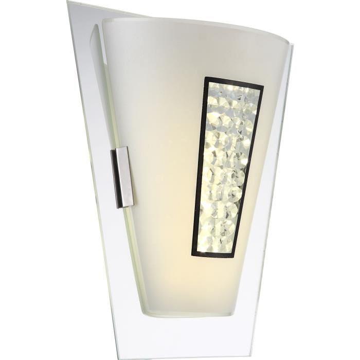 Applique LED chrome 30x13,5x24,5cm Verre opal