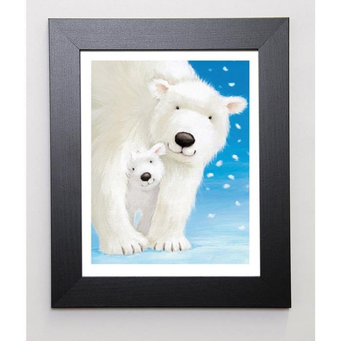 EDGSON Image encadrée Fluffy Bears I 31x37 cm Bleu