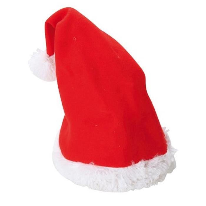 Bonnet pere Noël animé et musical 52 cm rouge