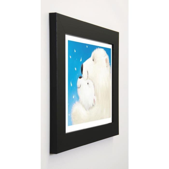 EDGSON Image encadrée Fluffy Bears III 31x37 cm Bleu