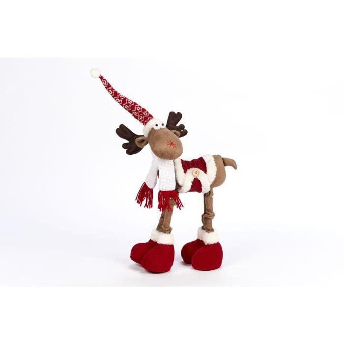 Figurine de Noël Gaston le Renne rouge 43 cm