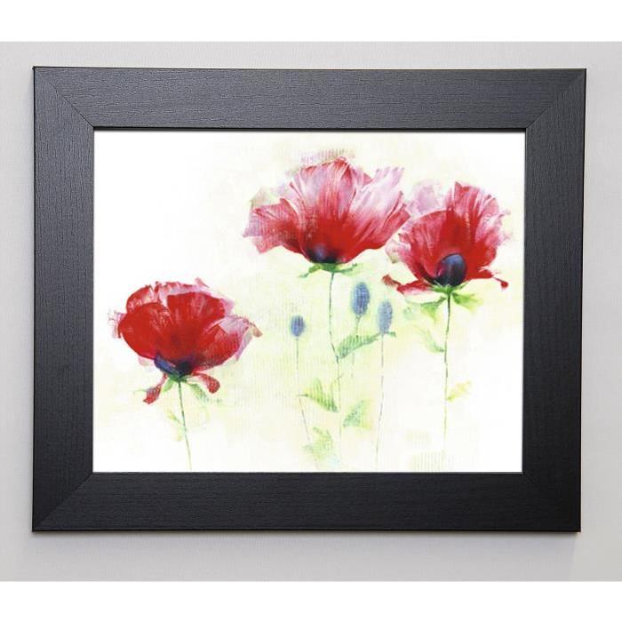 FONTANA Image encadrée Red Poppies II 31x37 cm Rouge