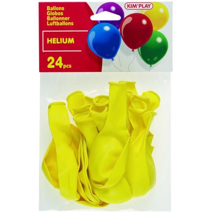 KIMPLAY 24 ballons a hélium - Jaune