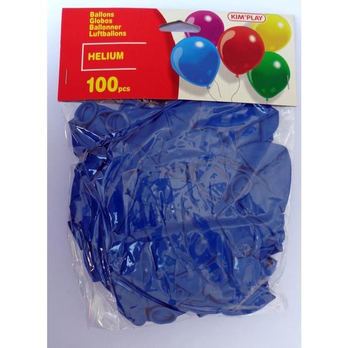 KIMPLAY 100 ballons hélium - Bleu