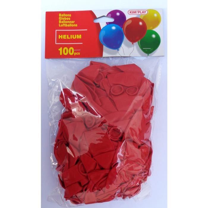 KIMPLAY 100 ballons hélium - Rouge