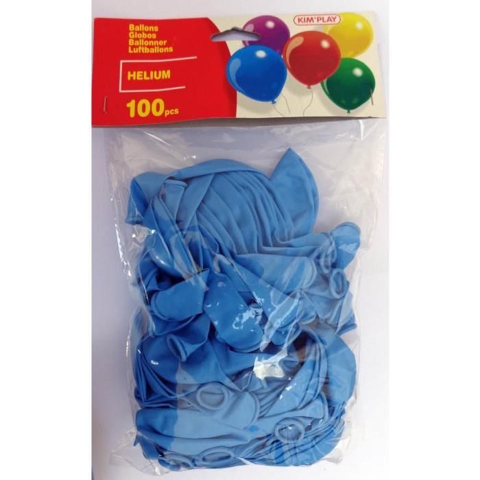 KIMPLAY 100 ballons hélium - Bleu ciel
