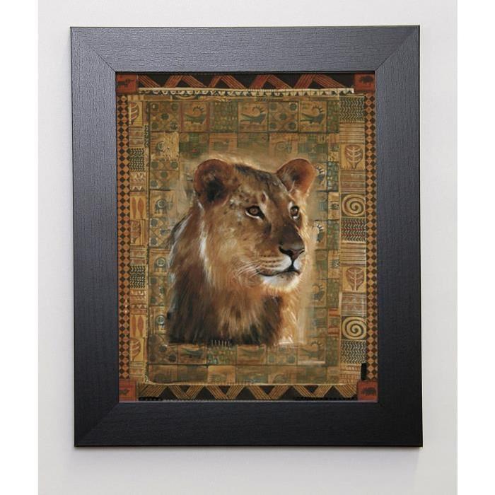 HEFFERAN Image encadrée Lion 31x37 cm Multicolore