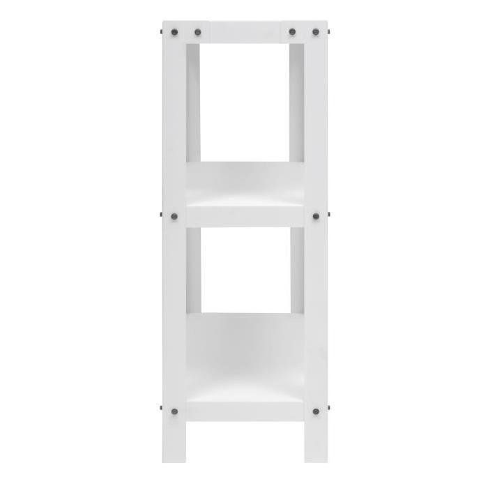 METALIK Etagere meuble style industriel en acier laqué époxy blanc - L 80 cm