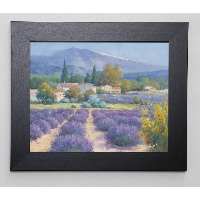 JULIEN Image encadrée Lavandes au pied du Mont ventoux 31x37 cm Violet