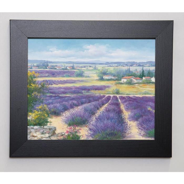 JULIEN Image encadrée Le champ de lavandes 31x37 cm Violet