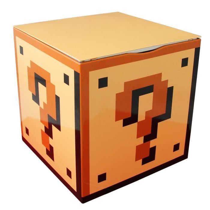 Boite de rangement Nintendo : Super Mario Bros - En métal forme Question Block