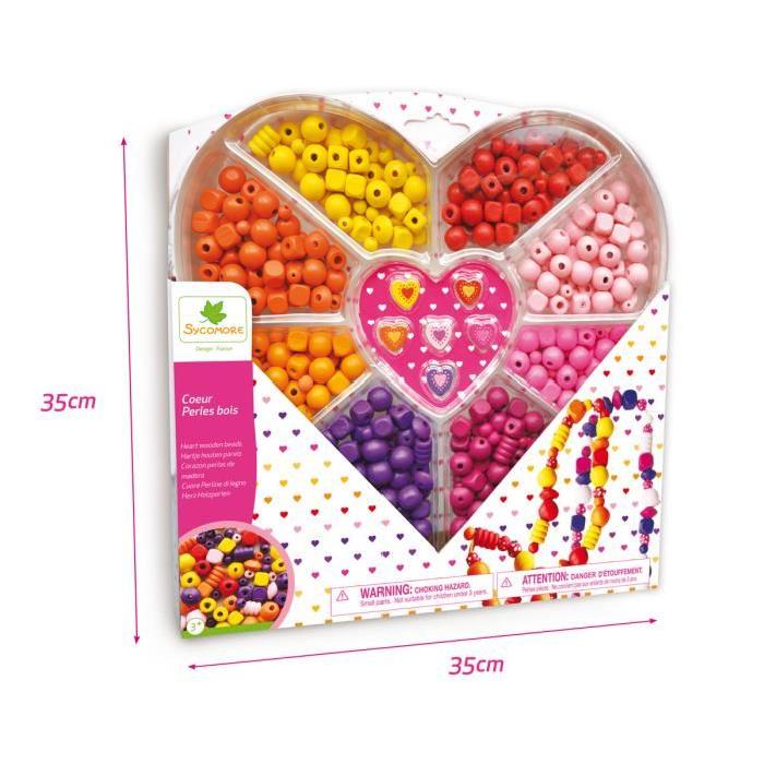 SYCOMORE Coffret Coeur Perles Bois