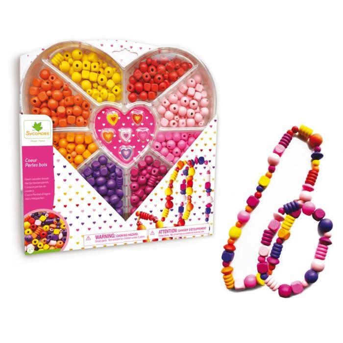 SYCOMORE Coffret Coeur Perles Bois