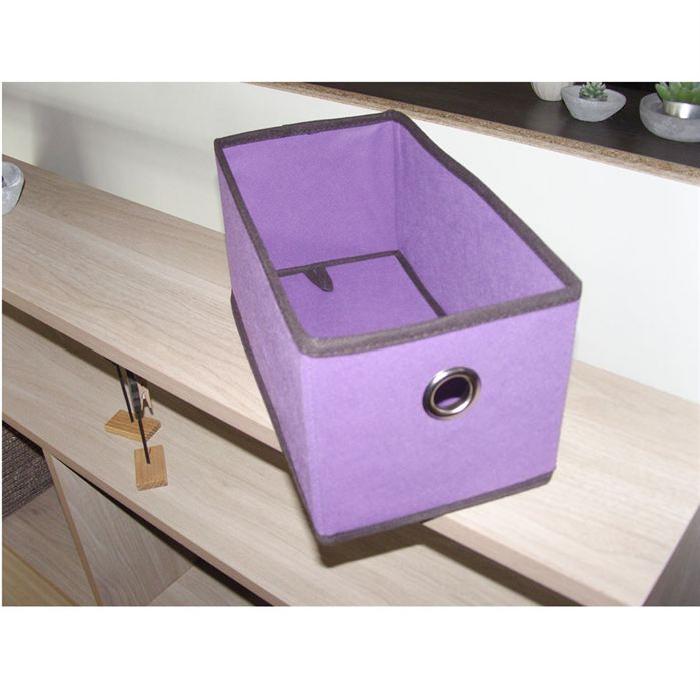 BAGGY Boîte de rangement renfort carton 43x15 cm violet