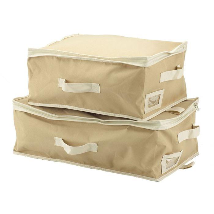 BAGGY Boîte de rangement renfort carton 42x31 cm beige