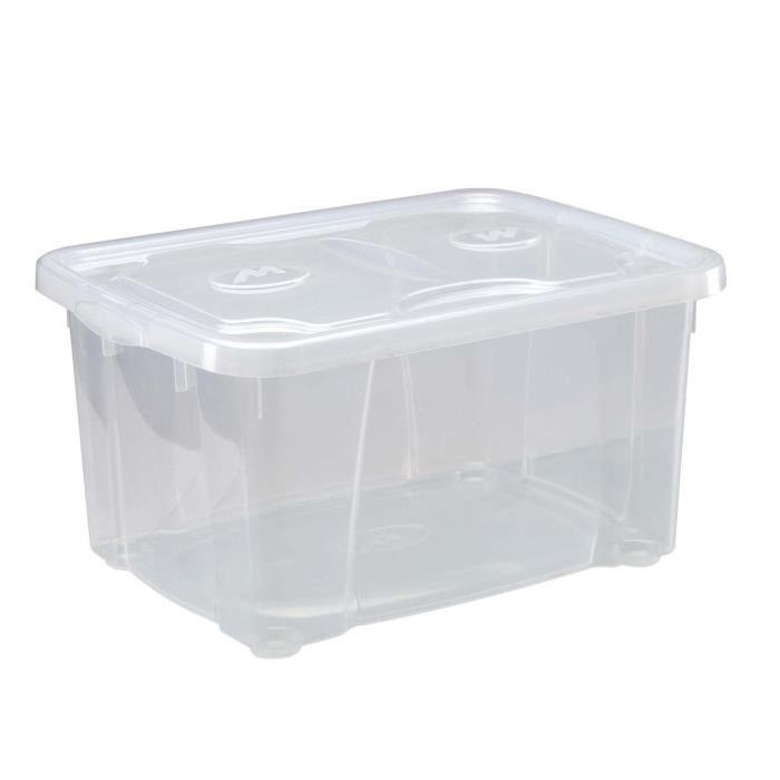 M-HOME SIMPLYBOX Bac de rangement + Couvercle 4,8L transparent