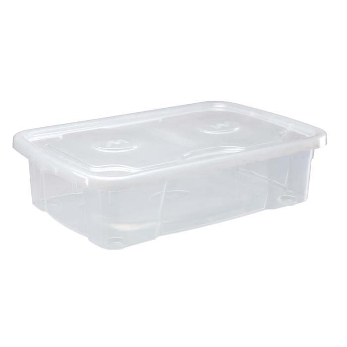 M-HOME SIMPLYBOX Boîte de rangement a Couvercle 23,5L transparent