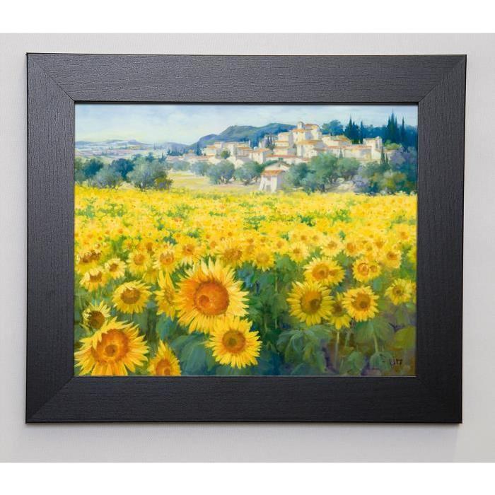 LIM FRANÇOIS Image encadrée Champ de tournesols 31x37 cm Jaune