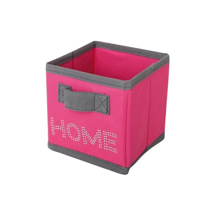 HOMEA Panier de rangement intissé 12x12x12 cm fuchsia