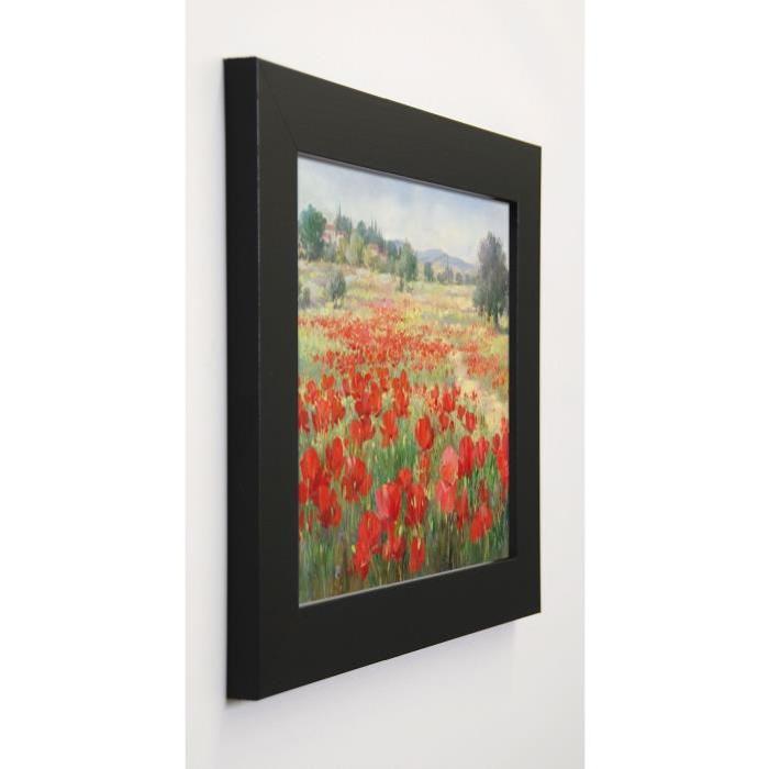 LIM FRANÇOIS Image encadrée Champs de coquelicots 31x37 cm Rouge