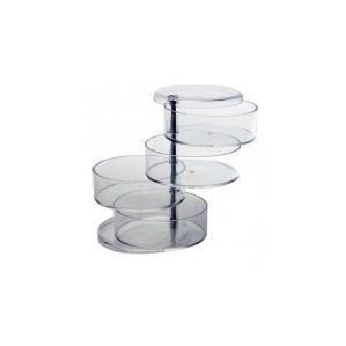 GERSON Boite 4 plateaux coulissants - Ř 11 cm H17,5 cm - Transparent