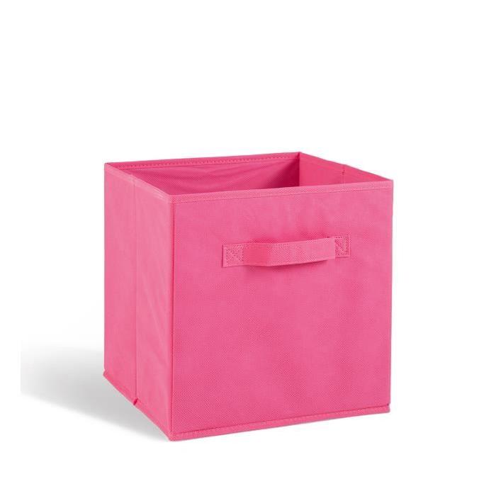 COMPO Tiroir de rangement tissu rose 27x27x28 cm