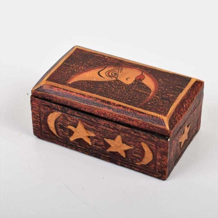 Boite peinte rectangulaire - 14x8x7cm - Bois