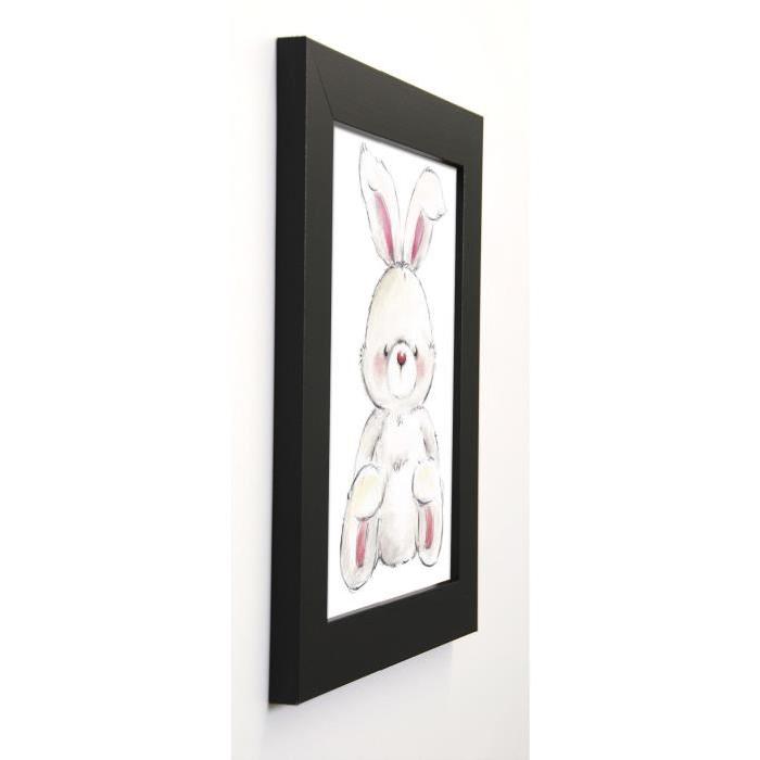 MAKIKO Image encadrée Rabbit 31x37 cm Blanc