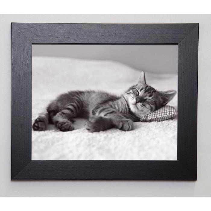 MAXYM Image encadrée Small Kitty 31x37 cm Gris