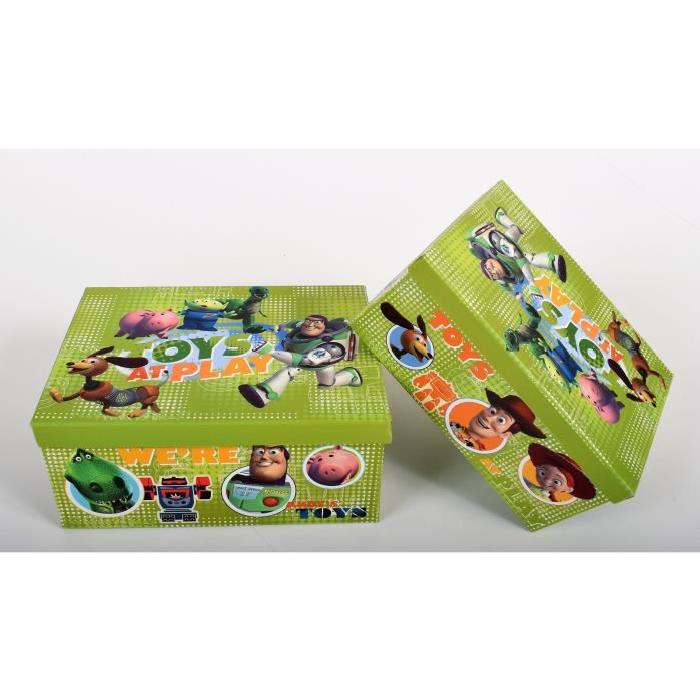 TOY STORY Lot de 2 boites de rangement en carton imprimé - Taille : L - M