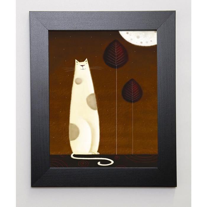 PARRY Image encadrée Feline and Two Leaves 31x37 cm Marron