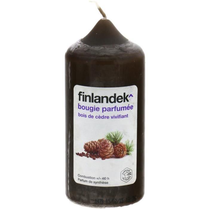 FINLANDEK Bougie cylindrique - Parfum cedre - Vert anis