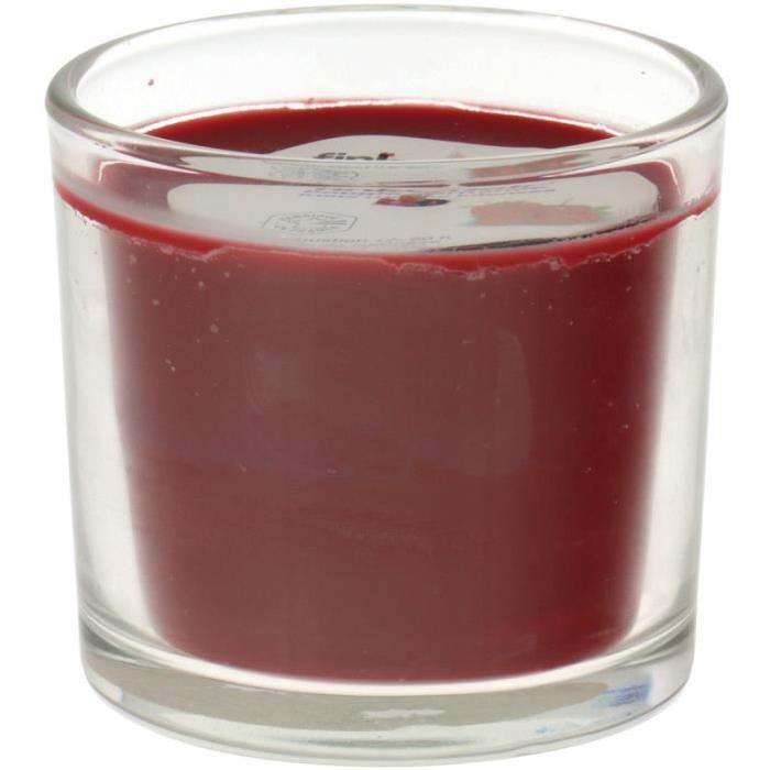 FINLANDEK Verre bougie Bodega - Parfum fruits rouge - Rouge