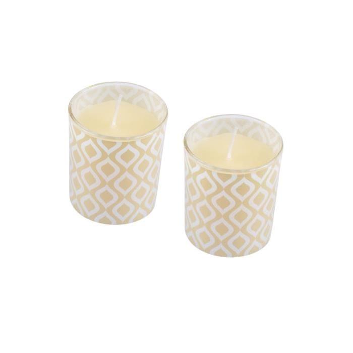 Lot de 2 bougies parfumée verrine imprimée Vanille