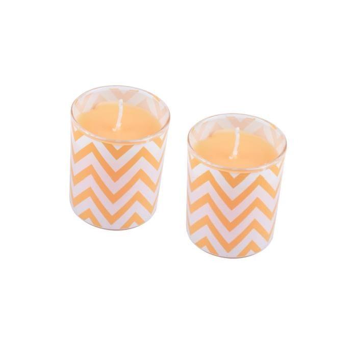 Lot de 2 bougies parfumée verrine imprimée Peche